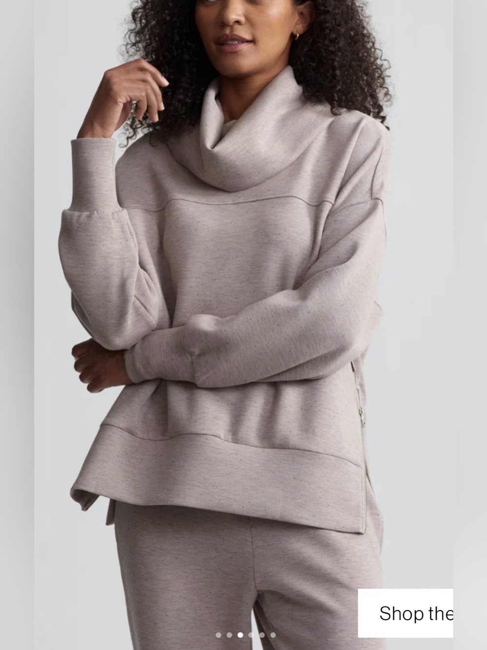 Priya Longline Sweat Color: Taupe Marl Fleck Small